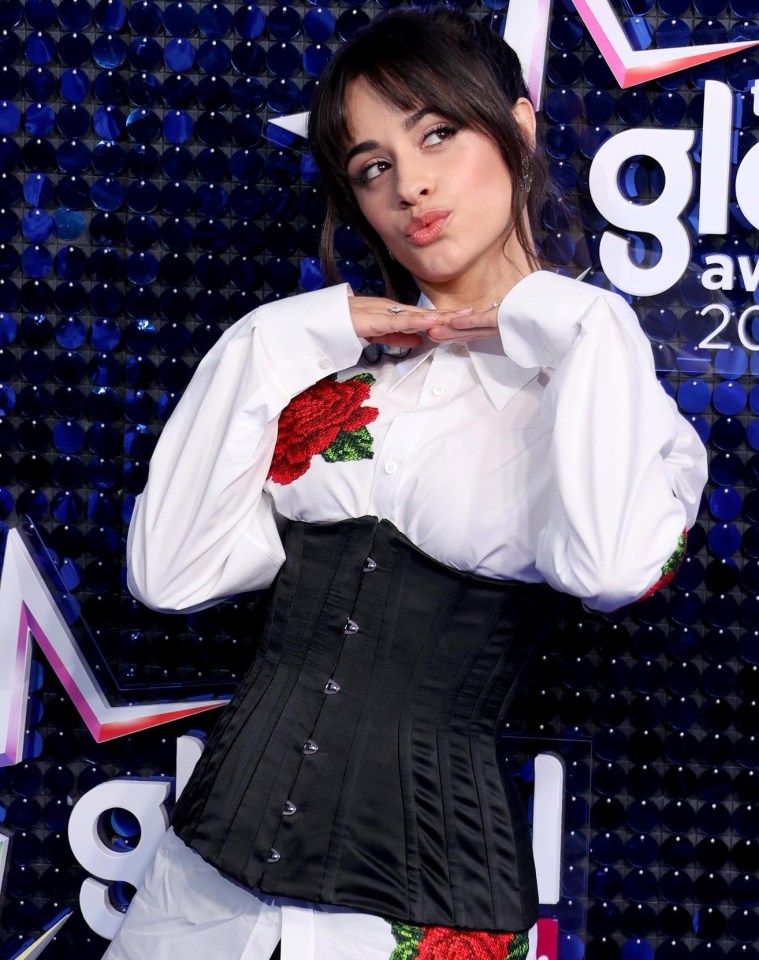 Camila Cabello poses on the Global Awards’ red carpet