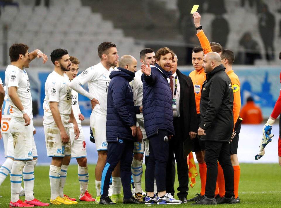 Andre Villas-Boas was shown two yellow cards AFTER Marseille’s draw against Amiens