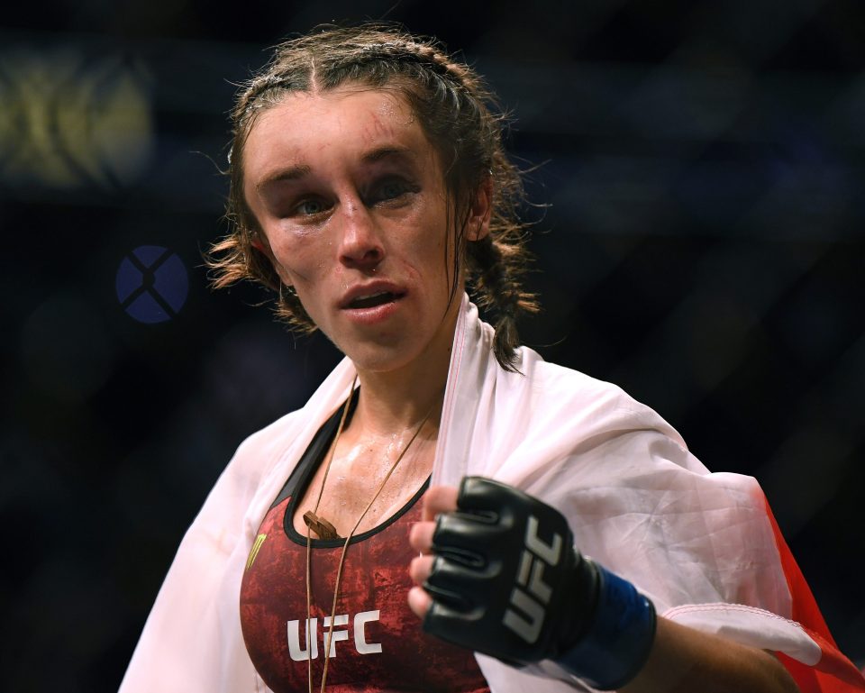  Jedrzejczyk was left with a horrifyingly huge hematoma on her forehead