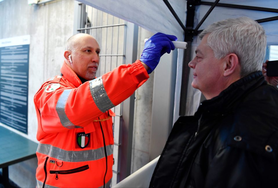  Temperatures were tested on arrival at the Allianz Stadium