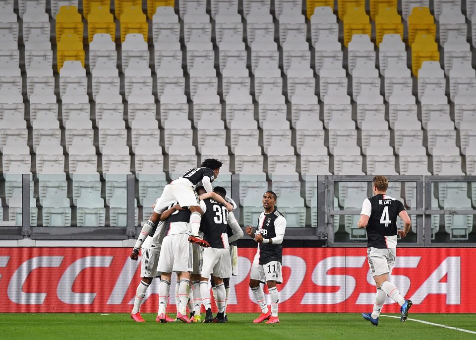  The match between Juventus and Inter Milan in Turin was played behind closed doors last night