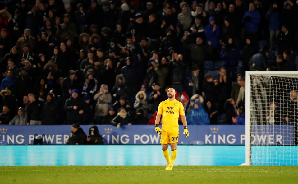  Reina looked distraught after his howler gave Leicester the lead