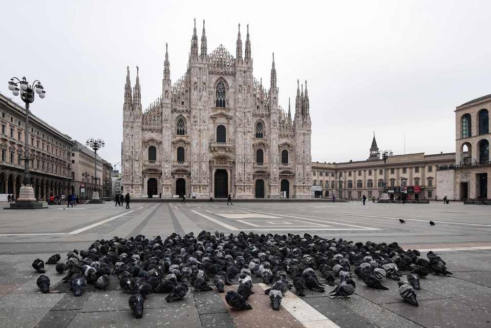  The centre of Milan was also deserted after the country was put on lockdown