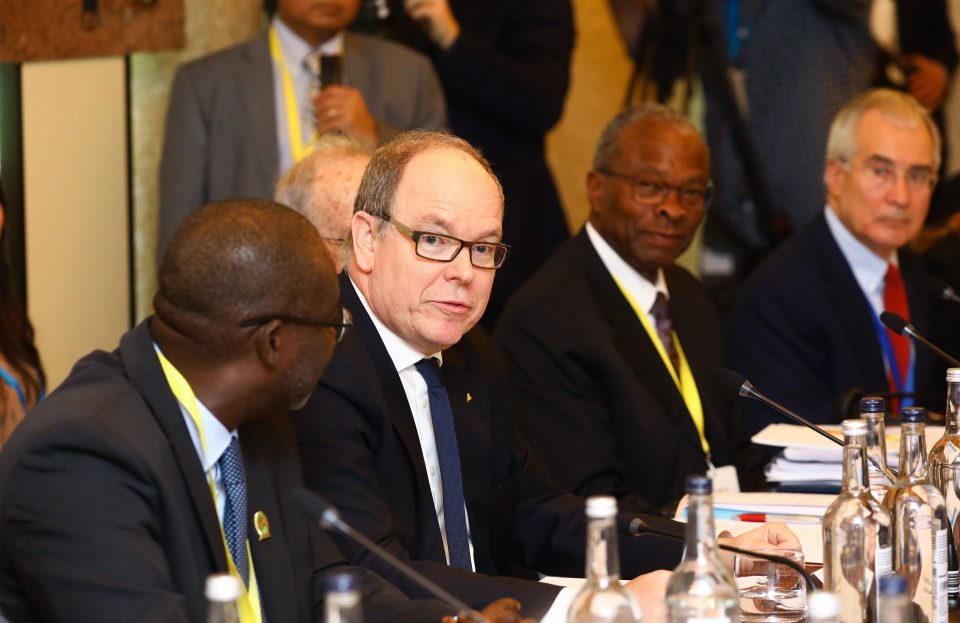  Prince Albert of Monaco was pictured sitting opposite Prince Charles on March 10 - later testing positive