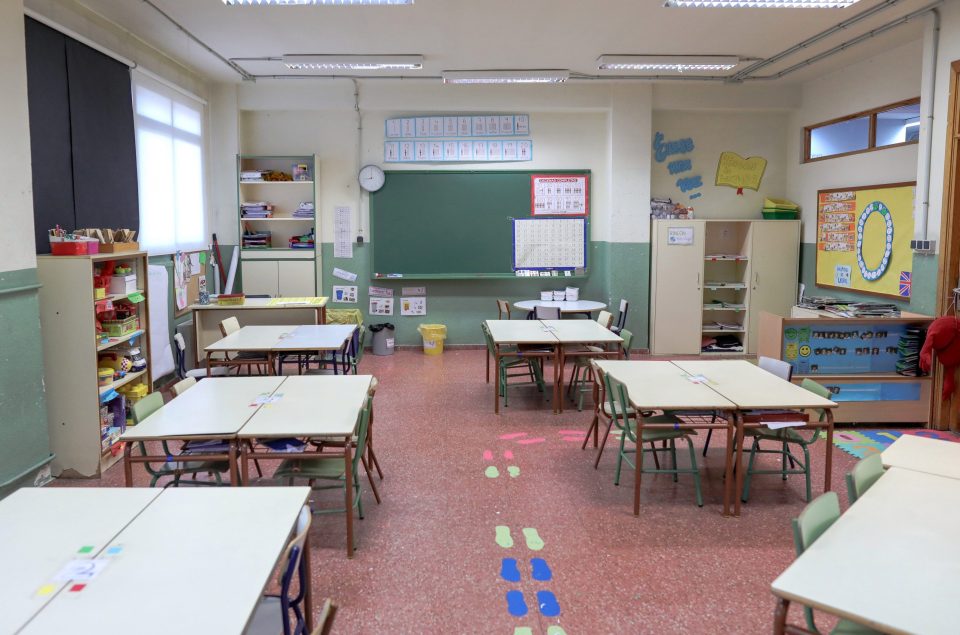  Empty schools in Madrid after the government forced them to shut for fear of the virus spreading