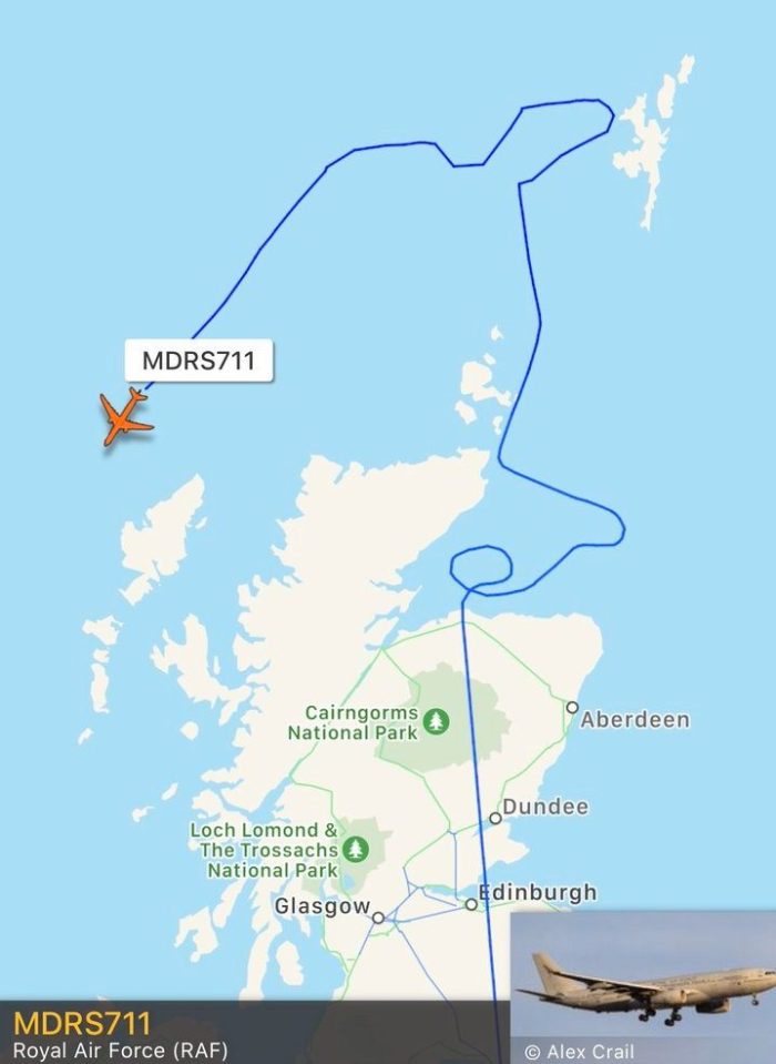  The jets were scrambled following reports of Russian aircraft near Scotland on Wednesday morning