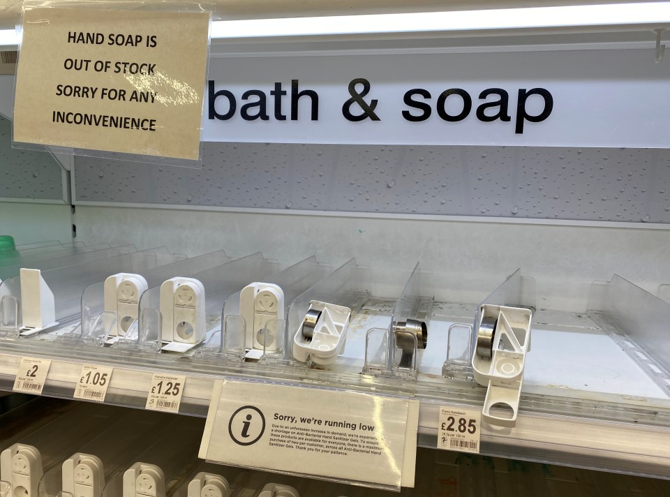  The virus has led to panic buying of soap and toilet paper