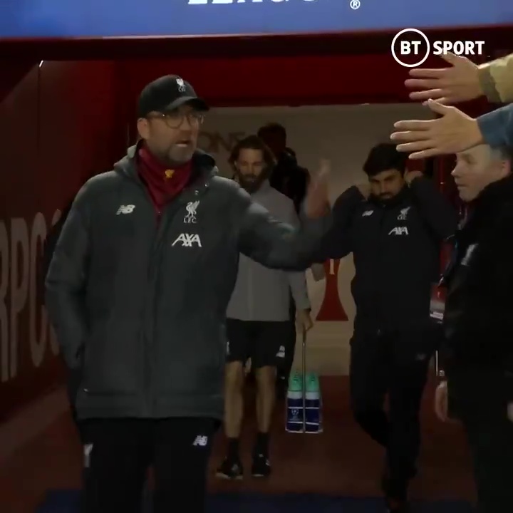  Liverpool boss Jurgen Klopp angrily told fans to put their hands away before kick-off