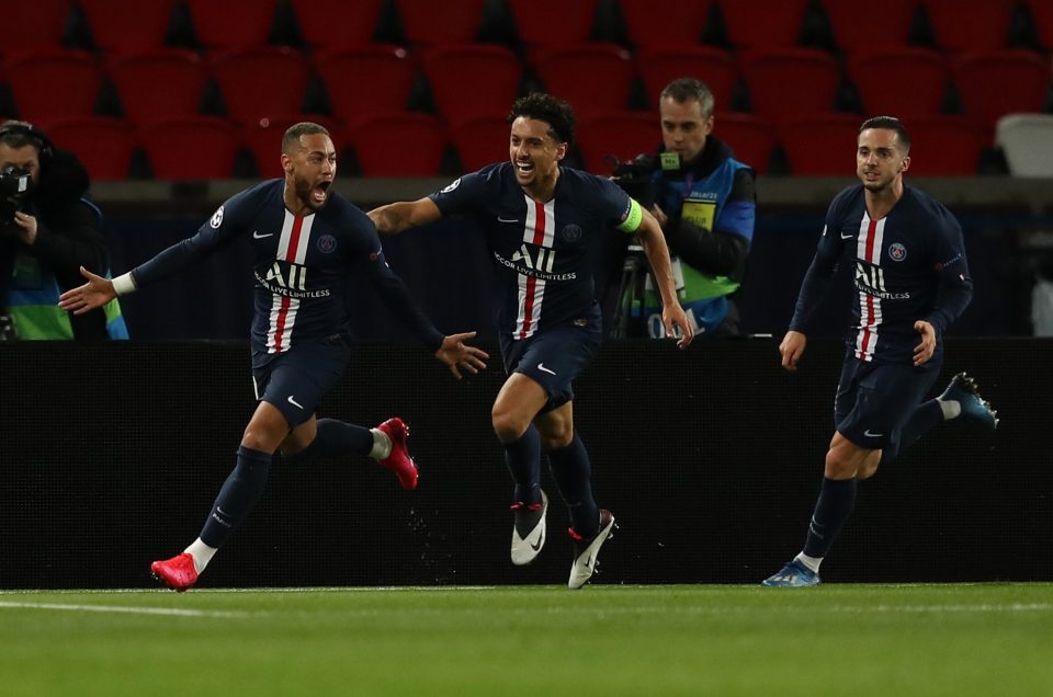  Neymar celebrated wildly in front of an empty stadium after his opener