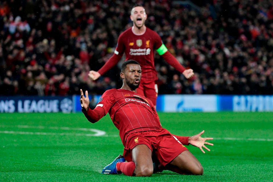  Liverpool first levelled up the scores at 1-1 thanks to Gini Wijnaldums header