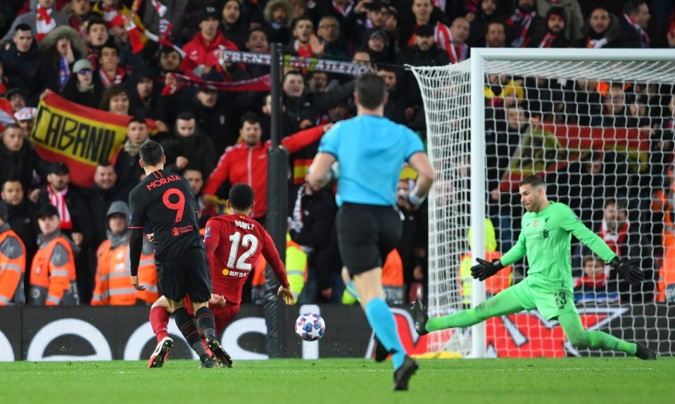  Chelsea flop Alvaro Morata ensured Atletico won the Anfield tie with a last-gasp strike