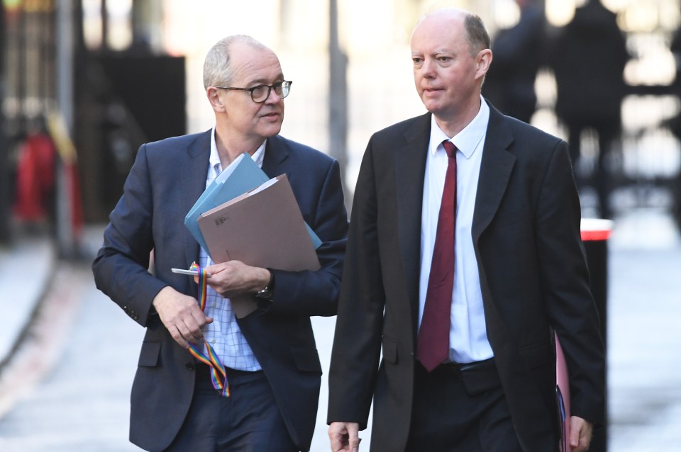  Chief Medical Officer for England Chris Whitty (right) and Chief Scientific Adviser Sir Patrick Vallance arriving in No10