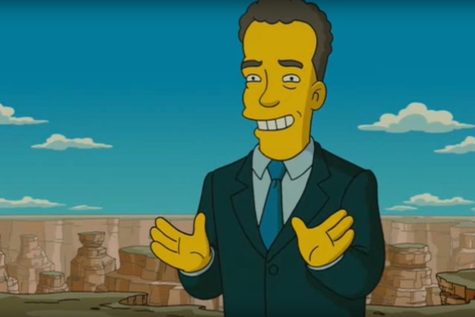 Tom Hanks made a cameo appearance in The Simpsons in 2007