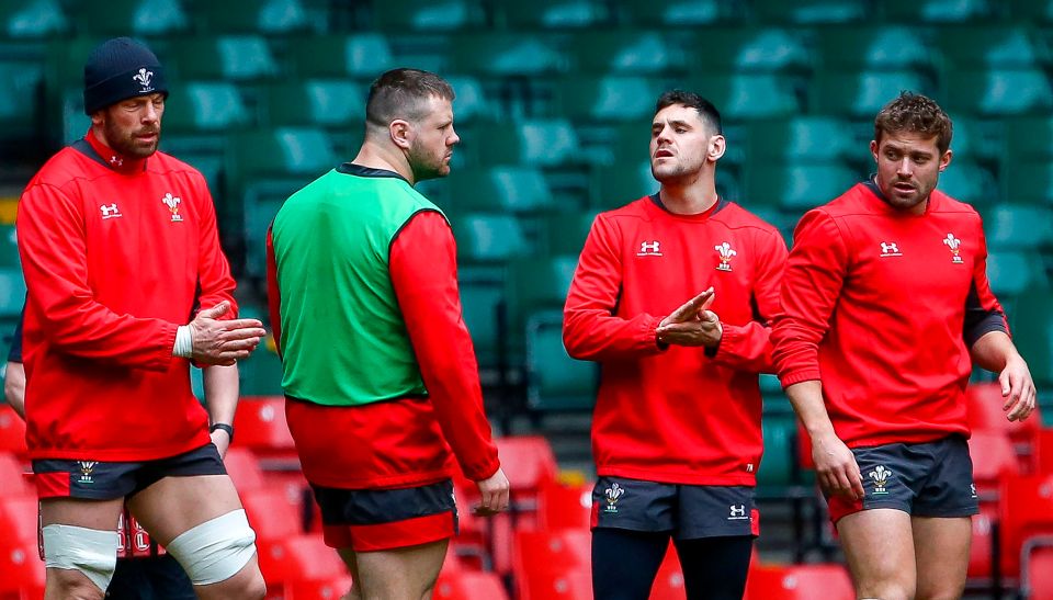  The Welsh team trained at the Principality stadium in Cardiff earlier on Friday