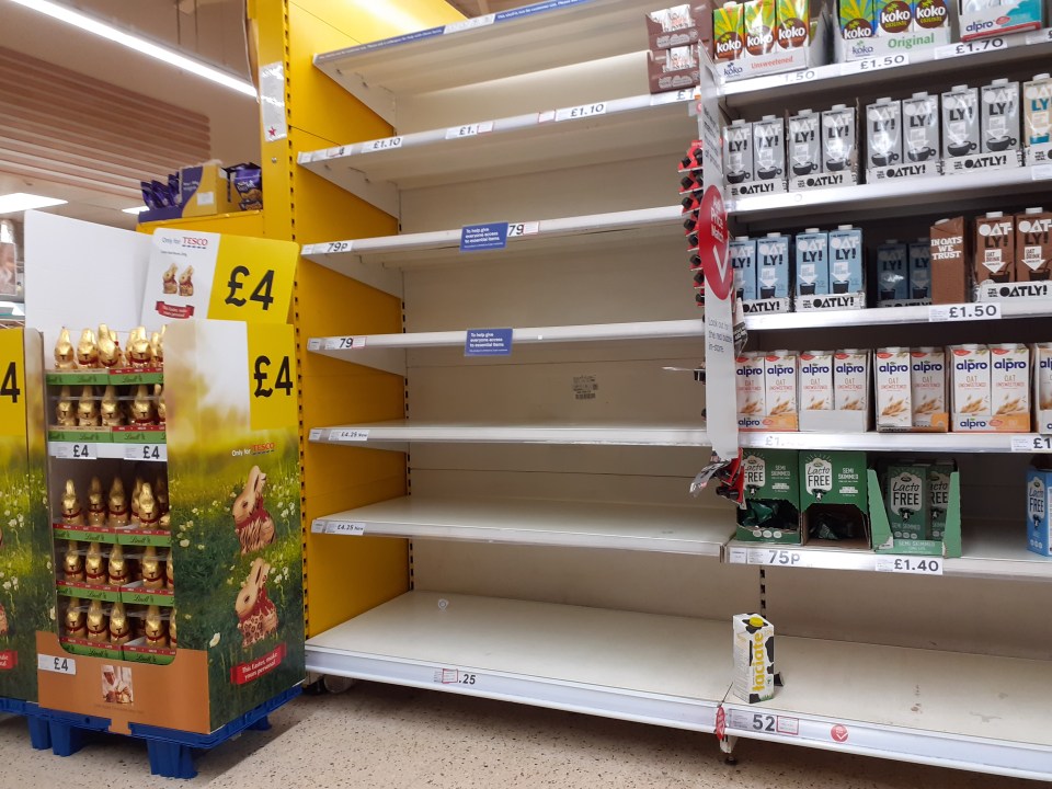 Tesco long life milk sold out