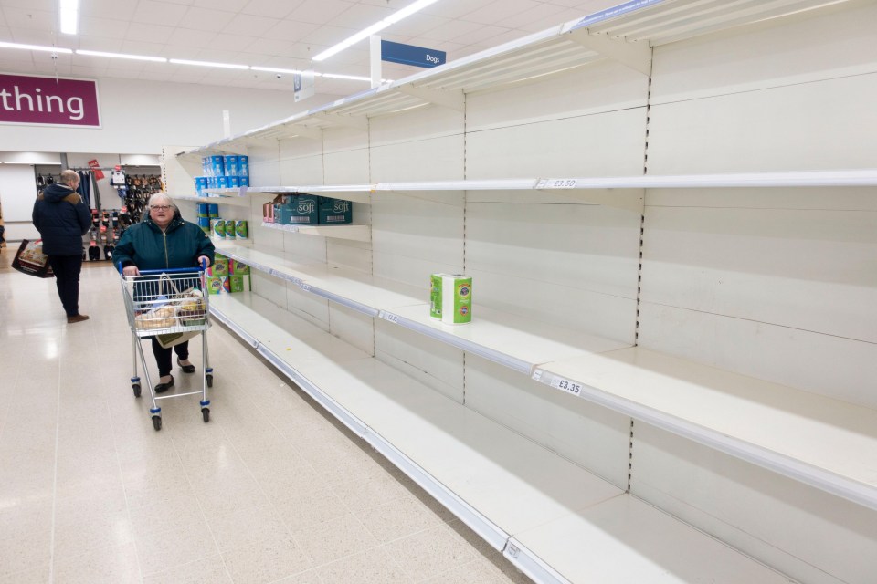 Toilet rolls sold out at Tesco in Leith, Edinburgh