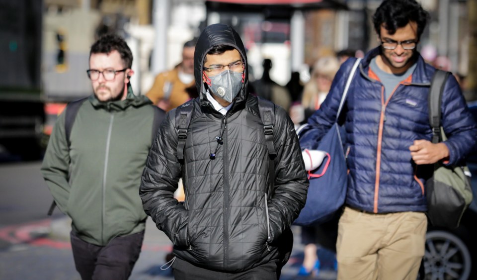  People taking precautions as they walk through London this morning