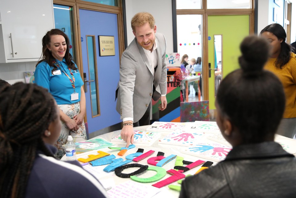  Prince Harry visiting the Future Youth Zone in Dagenham last year - OnSide now has three youth centres in London and over a dozen around the UK