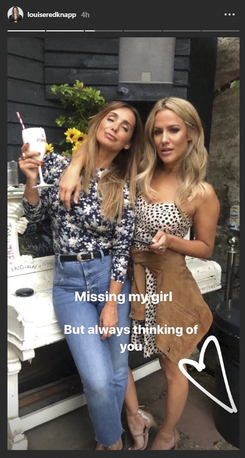 Louise Redknapp posted a sweet tribute to her friend Caroline Flack