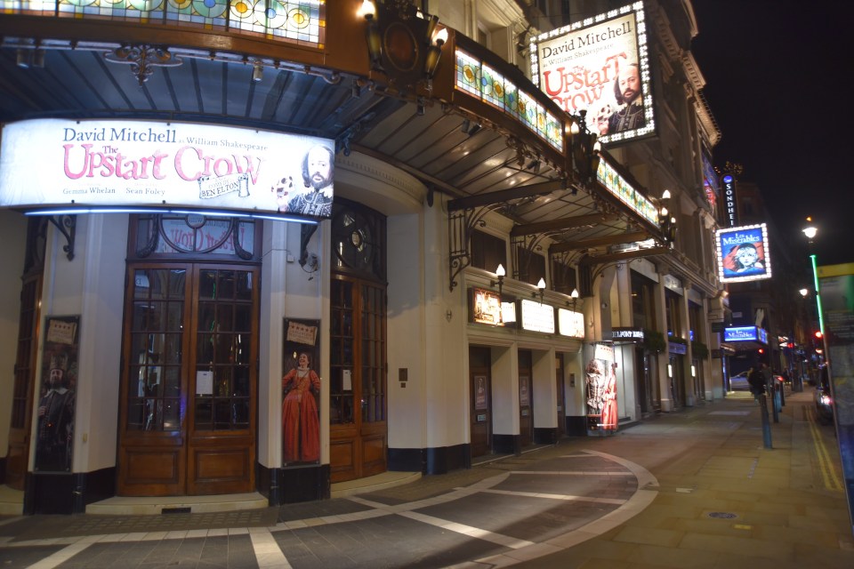  Upstart Crow at the Gielgud Theatre has also been closed as part of the stringent measures