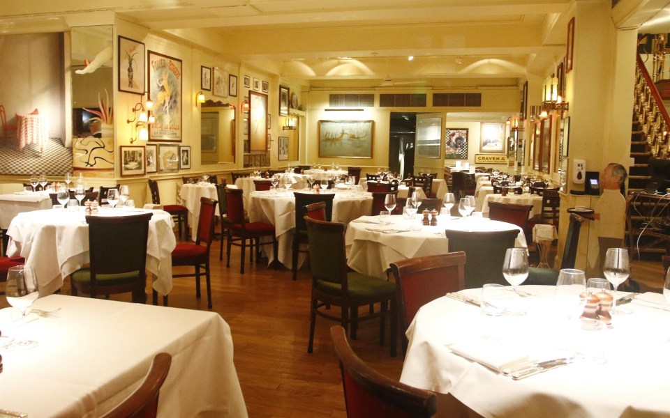  Langan's Brasserie is seen empty of Brits as the coronavirus measures came into force