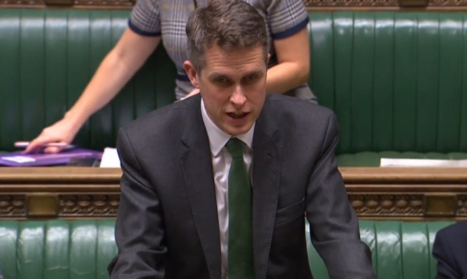 Gavin Williamson revealed in the Commons on Wednesday that schools all over the country would close