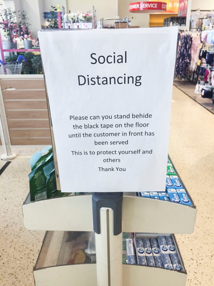  The same store also has signs up telling shoppers to keep their social distance