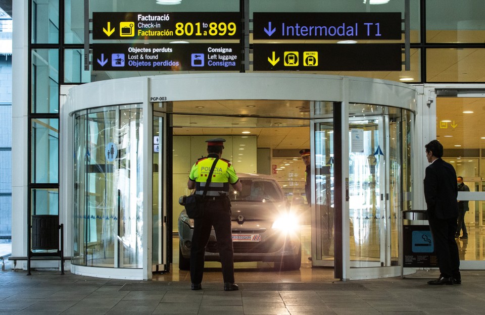  The two men drove the Renault Megane through a revolving door