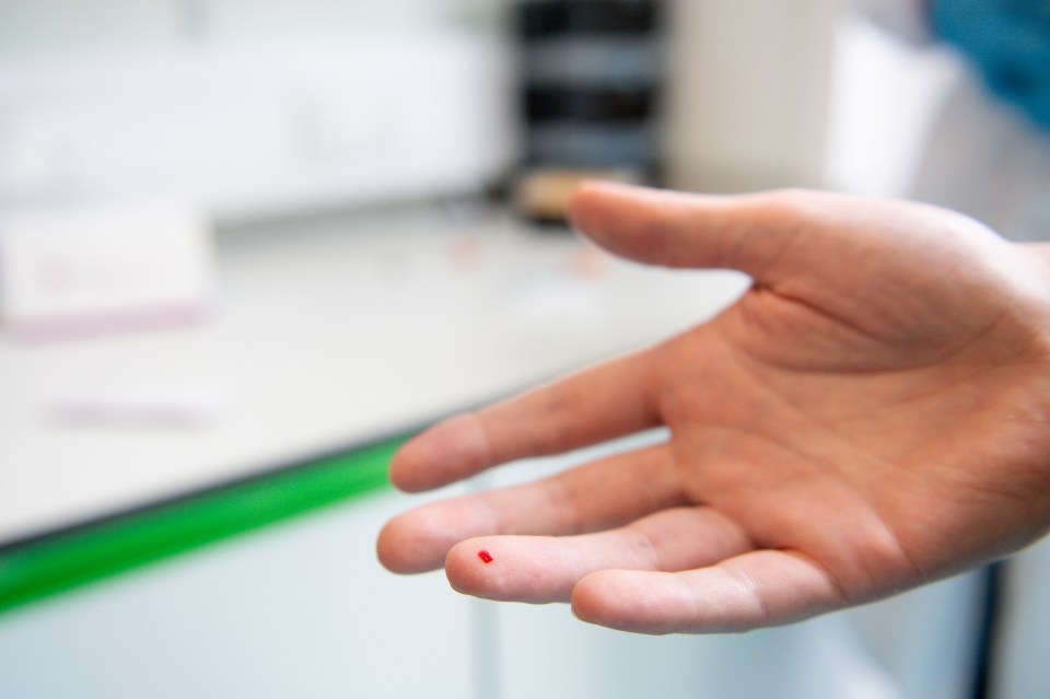  Some antibody tests uses a finger-prick to get a droplet of blood