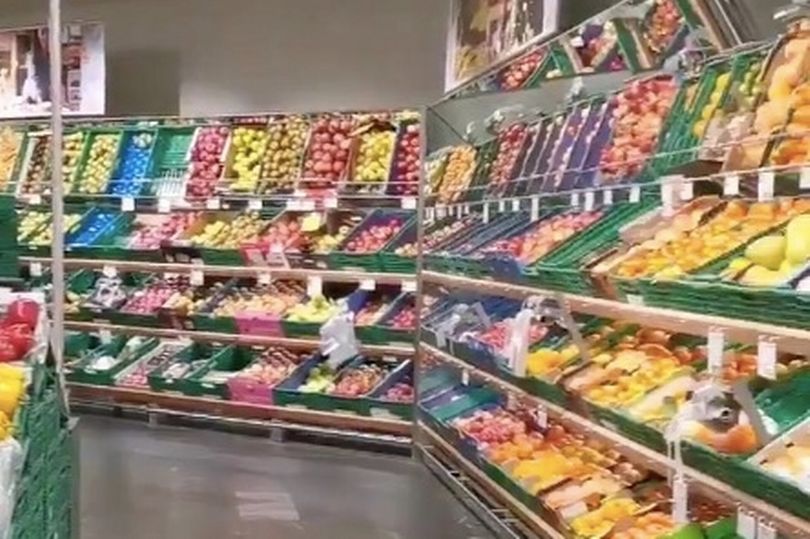  A shopper filmed a fully-stocked supermarket in Switzerland, which has also gone into lockdown