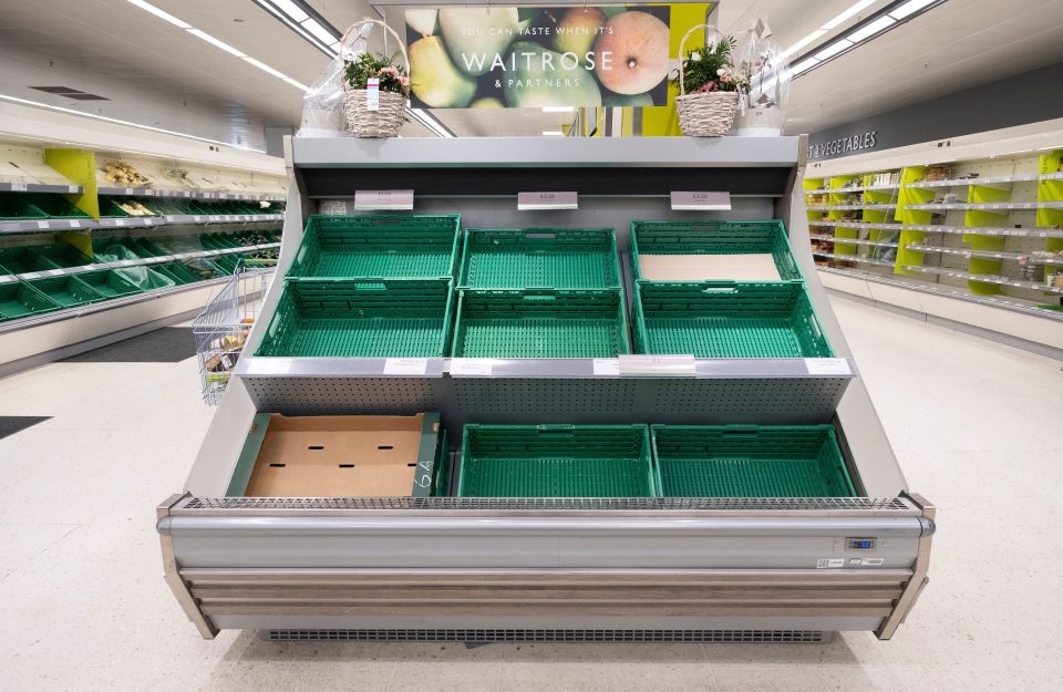  Supermarkets shelves have been stripped bare in recent weeks