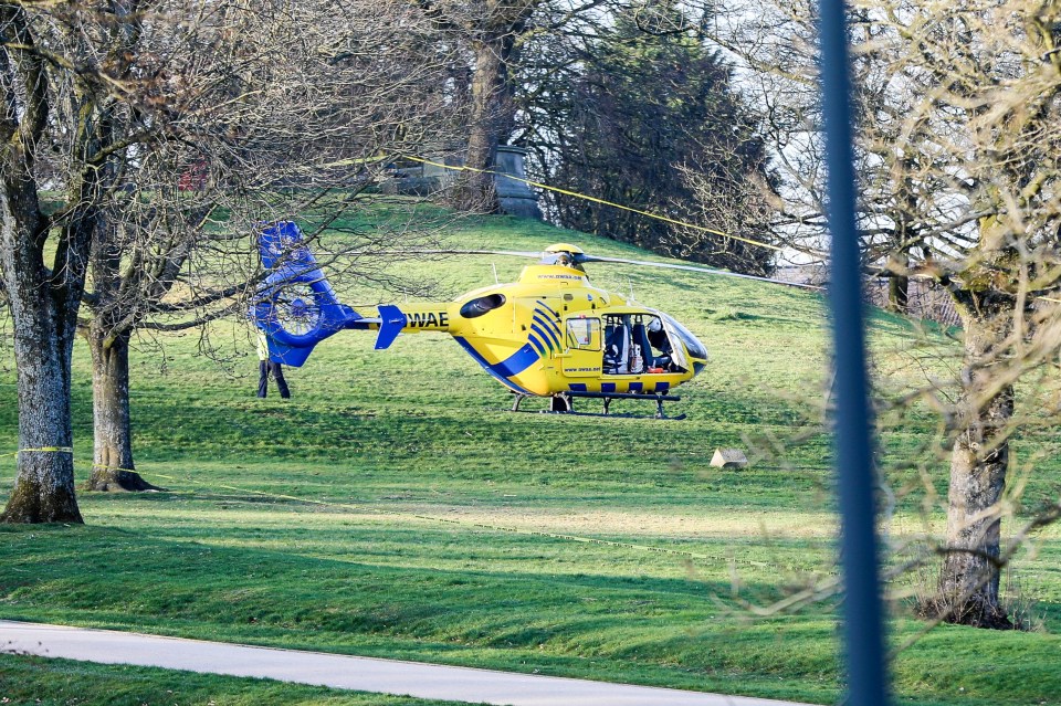  An air ambulance landed at Queen's Park just before 3pm on Sunday