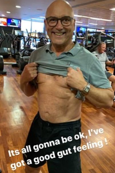  Gregg Wallace showed off his impressive abs in the gym