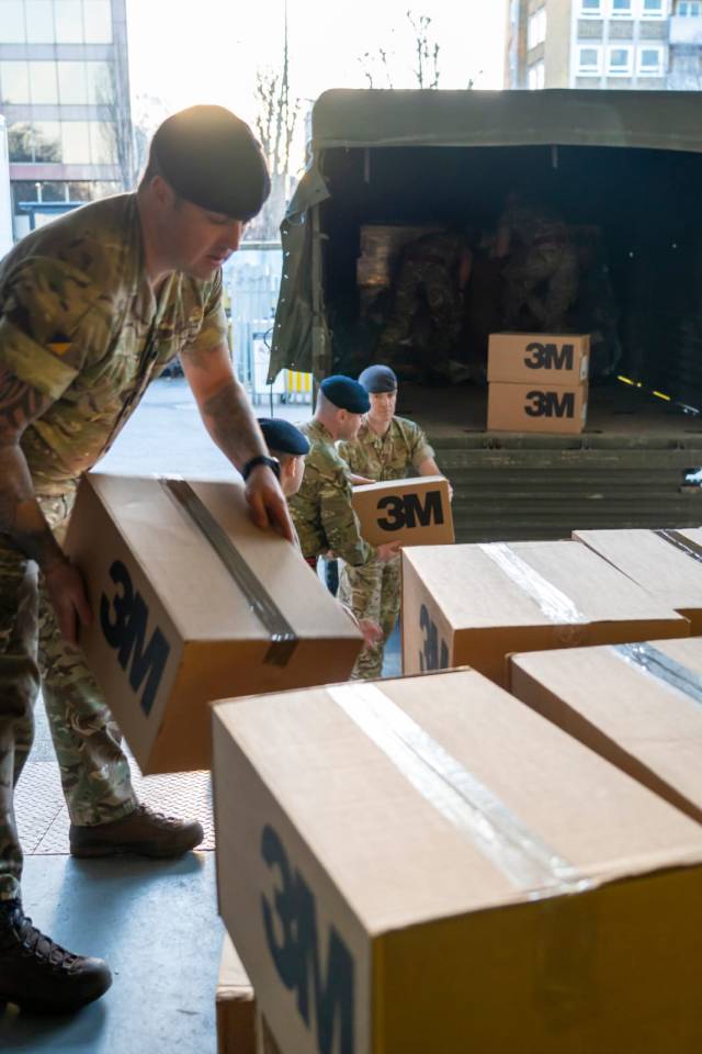  British soldiers join coronavirus fight on day one of UK lockdown as they deliver vital supplies to London hospitals