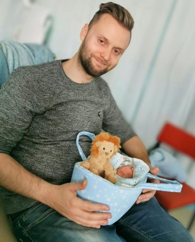  Samuel is cradled by proud dad Jordan at University Hospital Coventry