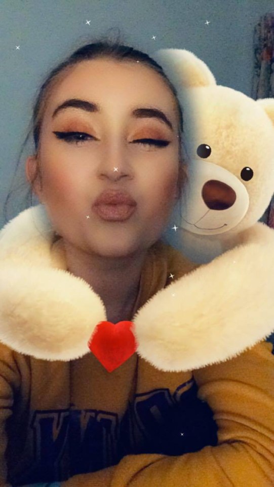  Ella's favourite Snapchat filter is the teddy bear hugging her