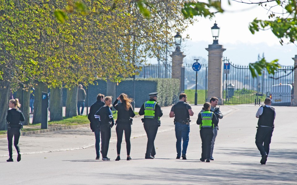  Police were checking to see whether anyone was flouting the lockdown rules in Greenwich Park