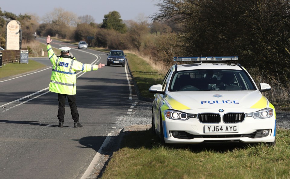  Police carry out spot checks to support the 'stay at home' message near Harrogate this afternoon