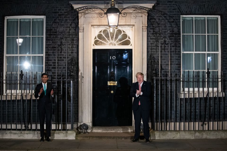 Boris Johnson showed himself joining in the clapping at 8pm