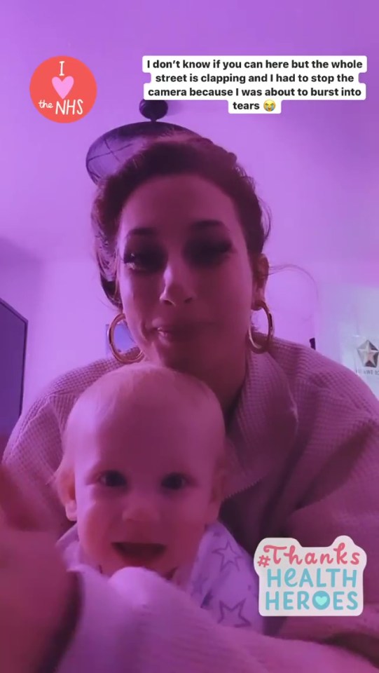 Stacey Solomon and her son Rex filmed themselves clapping