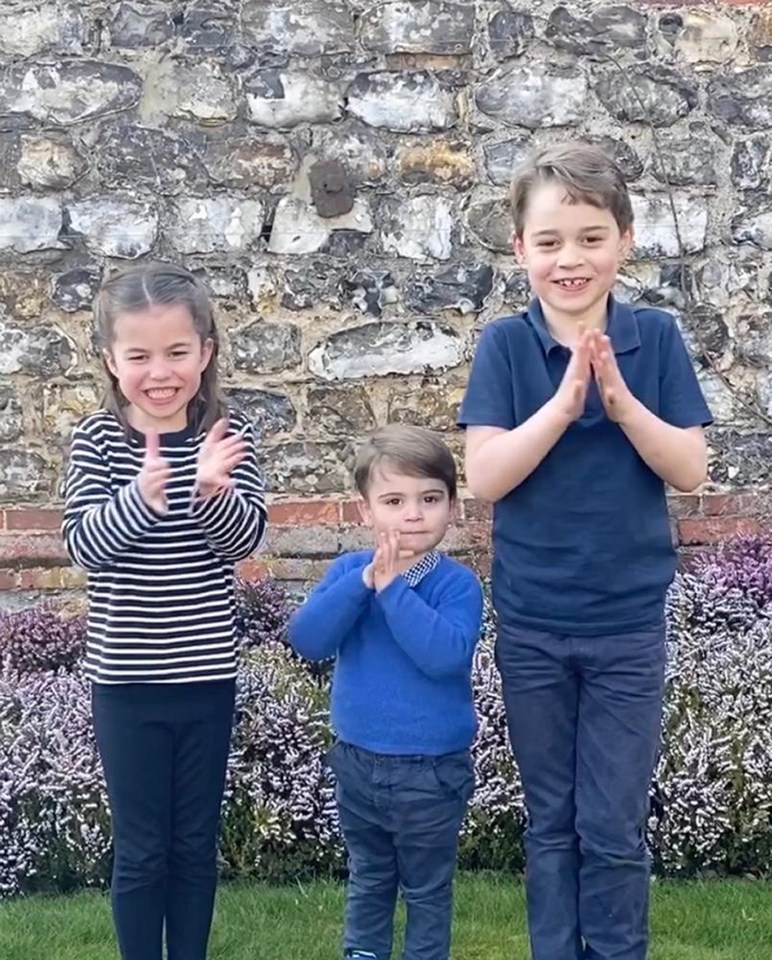  The royal children joined in with the clap to thank the NHS for working so hard