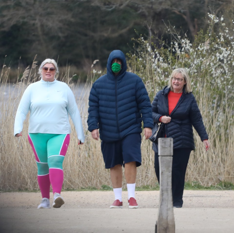  The trio enjoyed a brisk walk in the Essex sunshine today