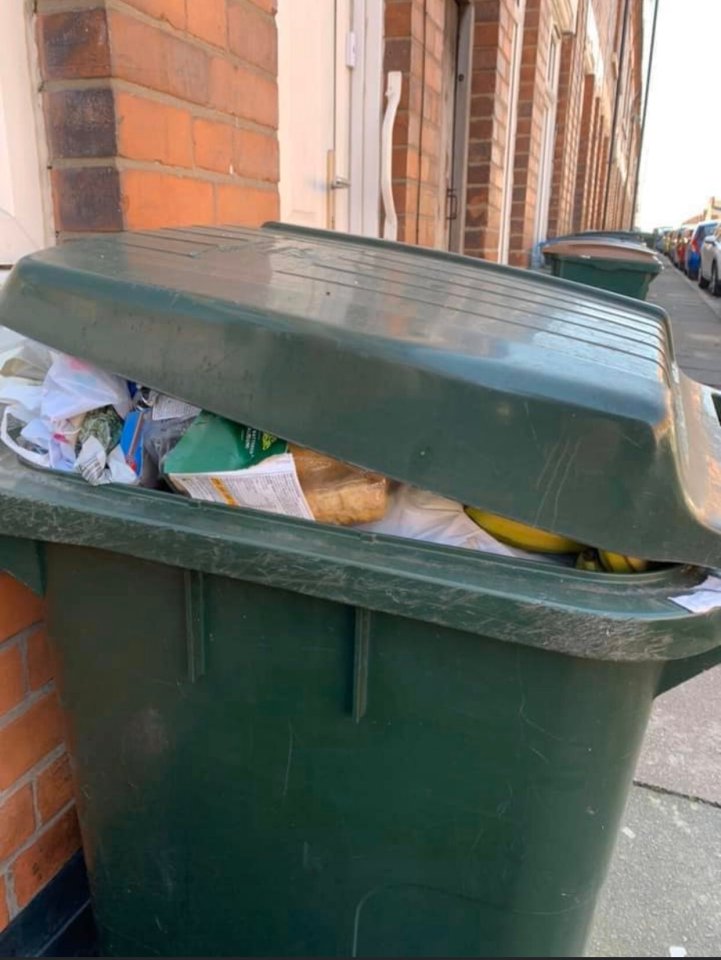  The pictures show uneaten bananas, packs of cooked meat and full loaves of bread piling up after going out of date.