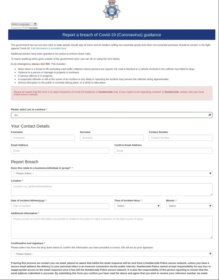  Anyone filling out the online forms will need to provide specific details of the alleged violation, including the address, date, and time of the incident