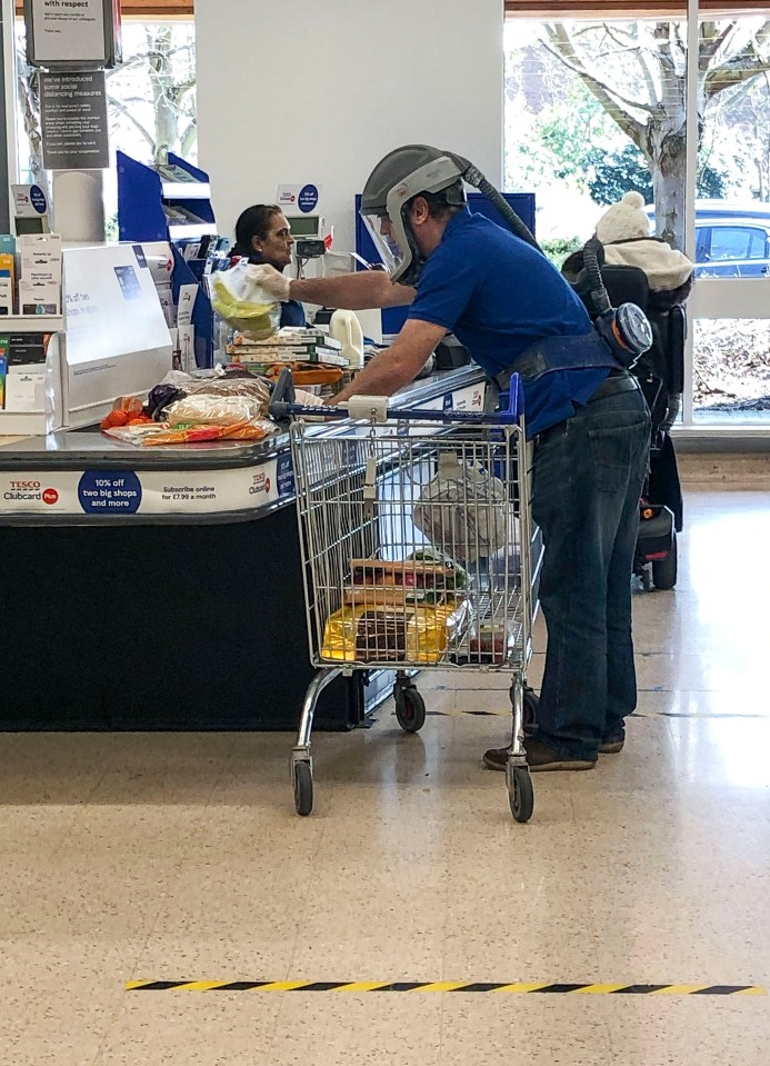  Shoppers themselves have also been pictured wearing protective masks