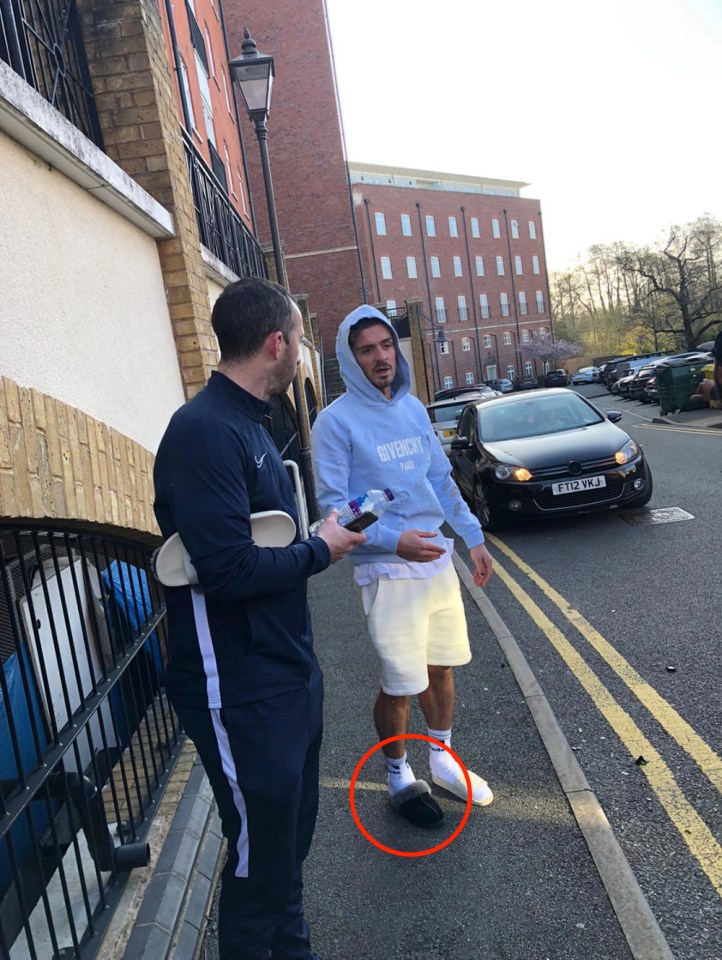  Jack Grealish was pictured looking dishevelled on the street