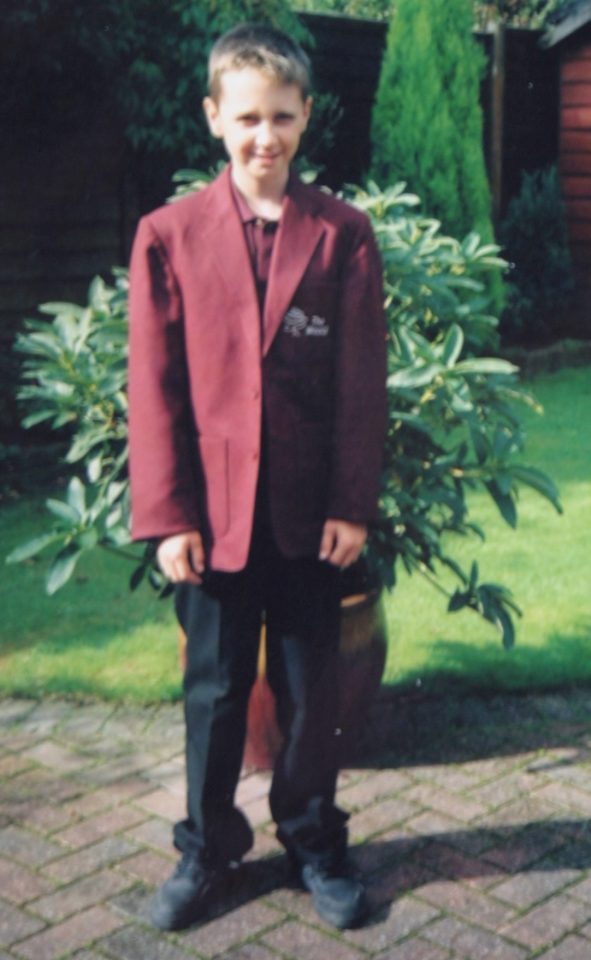  Liam, pictured as a schoolboy