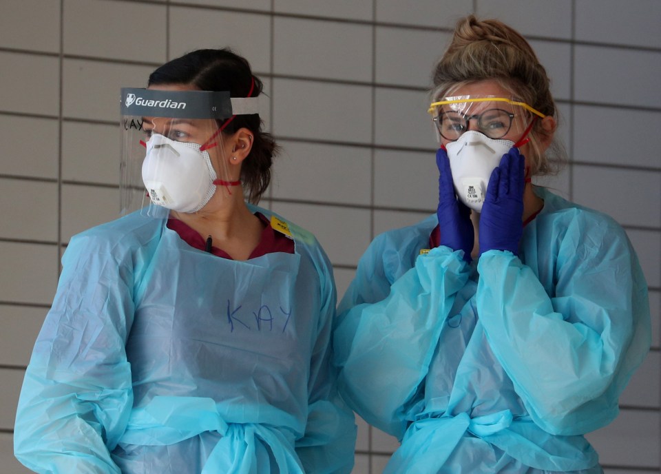  NHS staff at St Thomas' hospital in London today