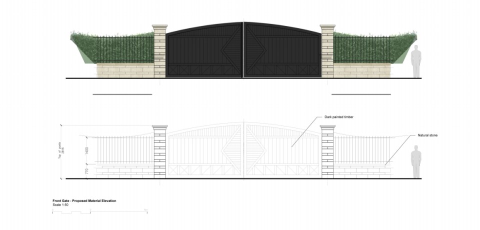  There will be 9ft gates and a boundary wall that's turning into metal gates