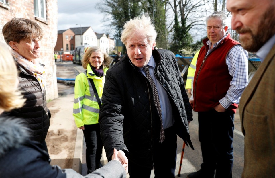  Boris Johnson meets with locals affected by the flood